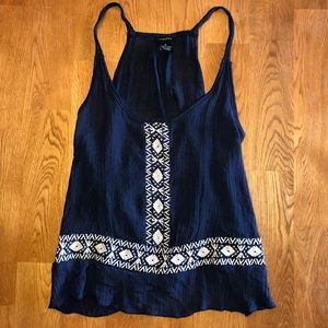 Rue21 Blue Embroidered Tank
